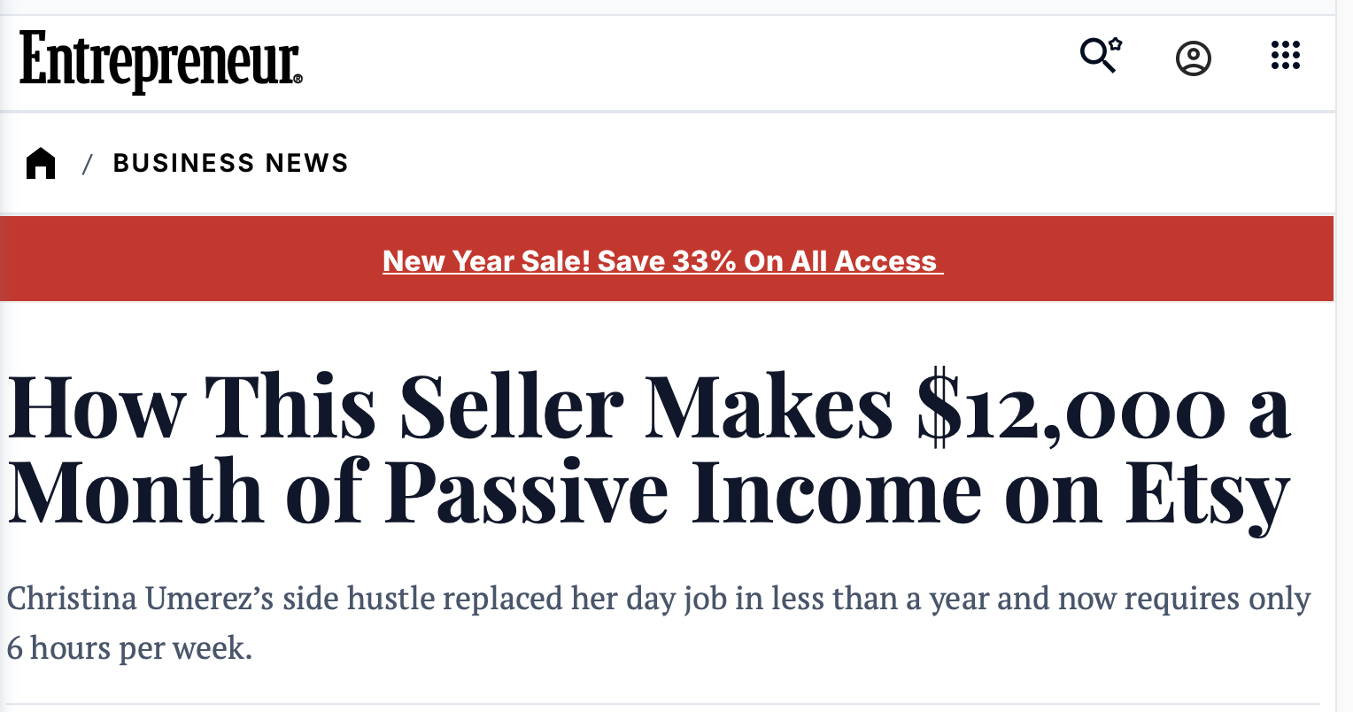 Entrepreneur: $12,000 a month